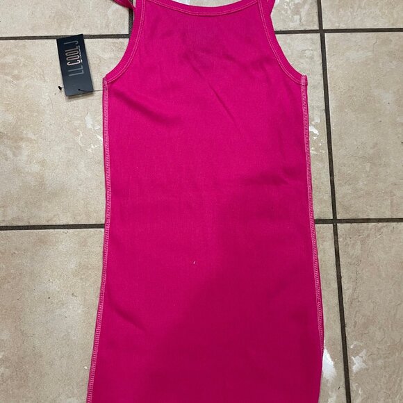 LL Cool J Pink V Neck Ribbed Tank Juniors L - Picture 3 of 3